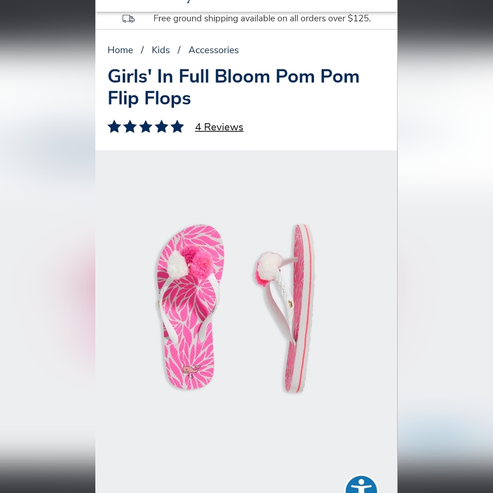 Girls Vinyard Vines Flip flops